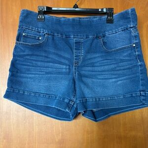 SoundStyle High Rise Denim Shorts Stretch Blue Jean Cuffed Casual Summer